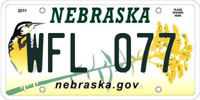 NE license plate WFL077