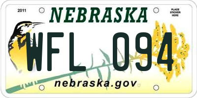 NE license plate WFL094