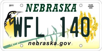 NE license plate WFL140