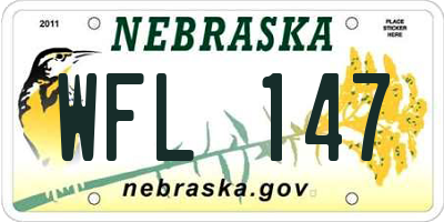 NE license plate WFL147