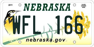 NE license plate WFL166