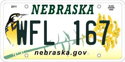NE license plate WFL167