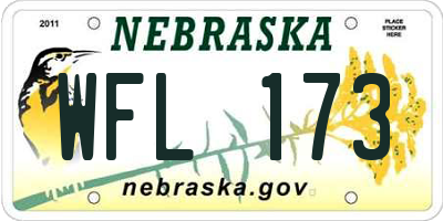 NE license plate WFL173