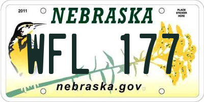 NE license plate WFL177