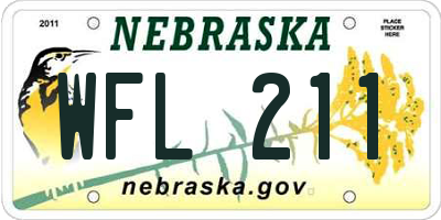 NE license plate WFL211