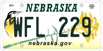 NE license plate WFL229