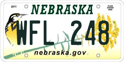 NE license plate WFL248