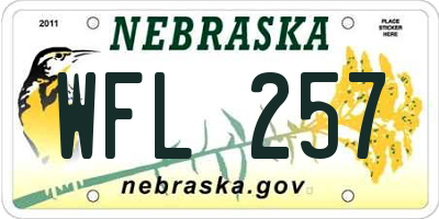 NE license plate WFL257