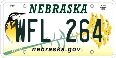 NE license plate WFL264