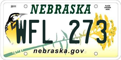 NE license plate WFL273