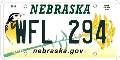 NE license plate WFL294