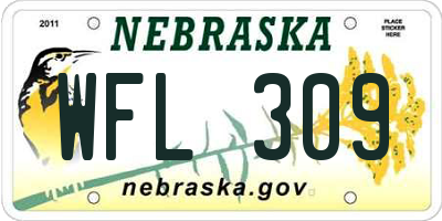 NE license plate WFL309