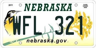 NE license plate WFL321