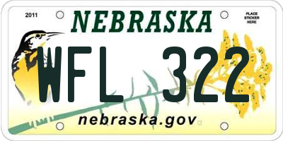 NE license plate WFL322