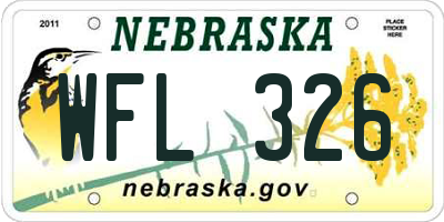 NE license plate WFL326