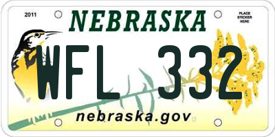 NE license plate WFL332