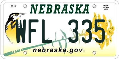 NE license plate WFL335