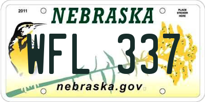 NE license plate WFL337