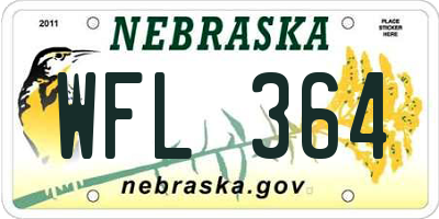 NE license plate WFL364