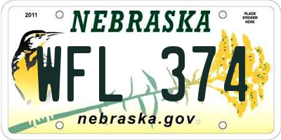 NE license plate WFL374