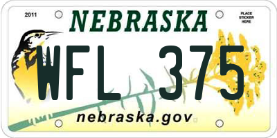 NE license plate WFL375