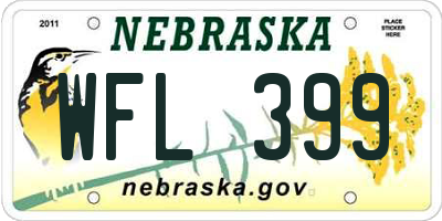 NE license plate WFL399