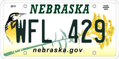 NE license plate WFL429