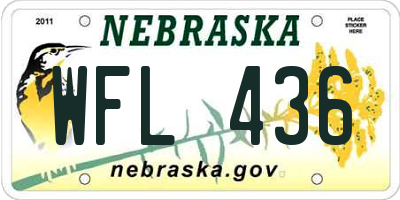 NE license plate WFL436