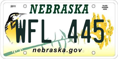 NE license plate WFL445