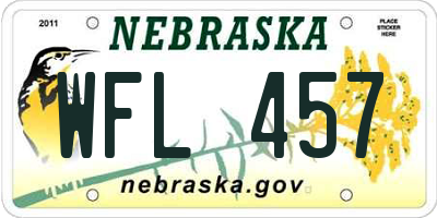 NE license plate WFL457