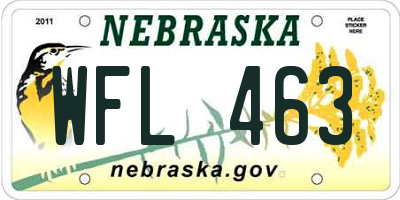 NE license plate WFL463
