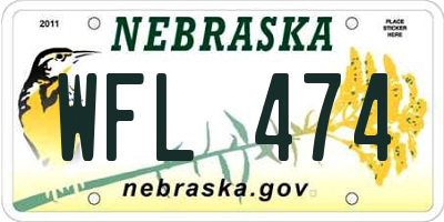 NE license plate WFL474