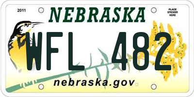 NE license plate WFL482