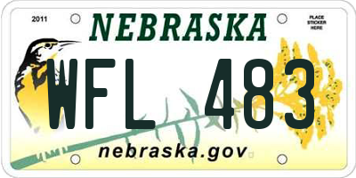 NE license plate WFL483