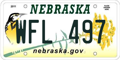 NE license plate WFL497