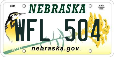NE license plate WFL504