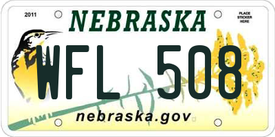 NE license plate WFL508