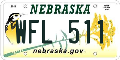 NE license plate WFL511