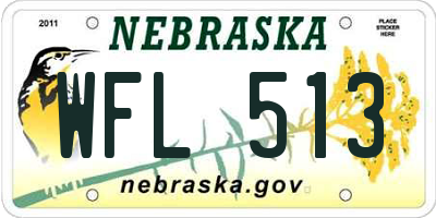 NE license plate WFL513