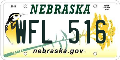 NE license plate WFL516