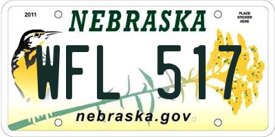 NE license plate WFL517