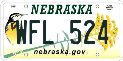 NE license plate WFL524