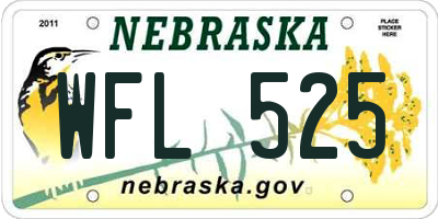 NE license plate WFL525