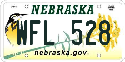 NE license plate WFL528