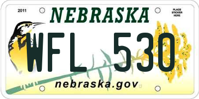 NE license plate WFL530