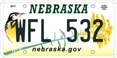NE license plate WFL532