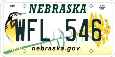 NE license plate WFL546