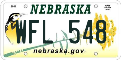 NE license plate WFL548