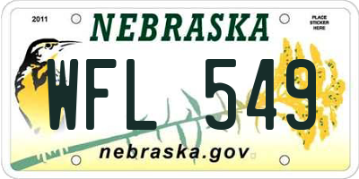 NE license plate WFL549