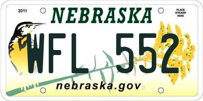 NE license plate WFL552